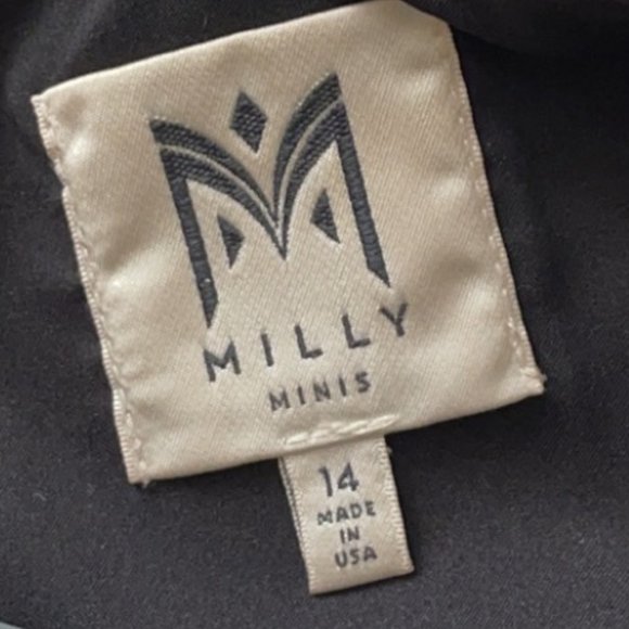 Milly Minis Italian Cady Tara Dress Black Size Girls 14 - Picture 6 of 7